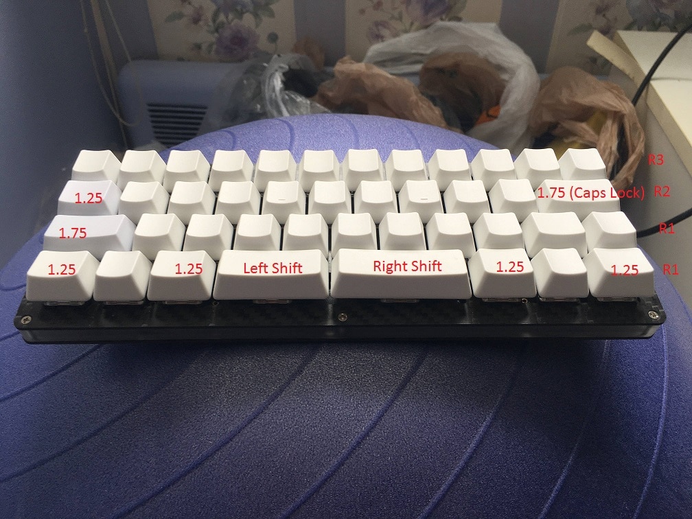 AMJ40 OEM Profile Keycap Layout