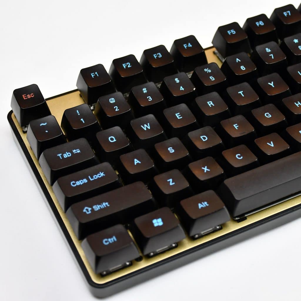 Mix Profile Keycaps – PBT Black Keys with Blue Legends 110 Keys