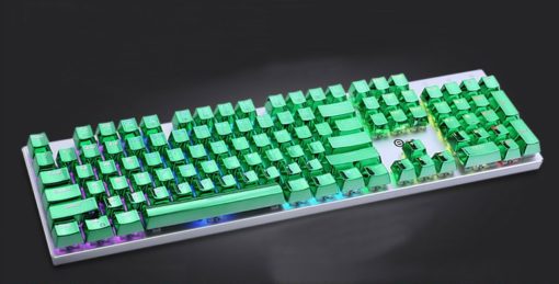 Metallic Green Electroplated Keycaps Close