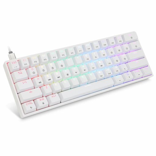 GK61 Optical Gateron Switch White 61 Mechanical Keyboard