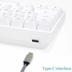 GK61 Optical Gateron Switch White 61 Mechanical Keyboard USB C