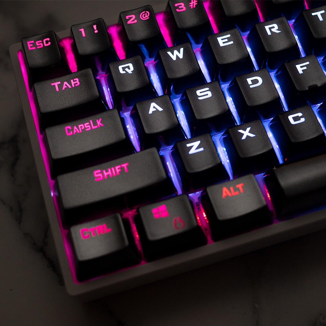 OEM Electroplated Metallic Black Keycaps | Flashquark Mechanical